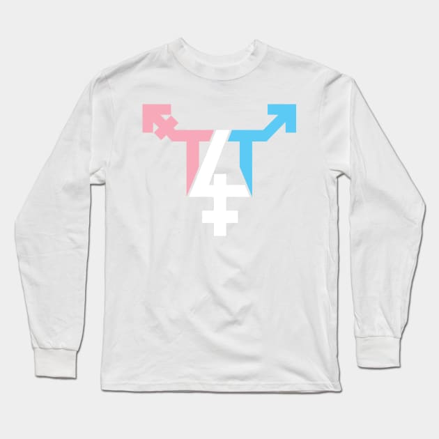 T4T  Symbol - Trans Love - NO BACKGROUND Long Sleeve T-Shirt by LaLunaWinters